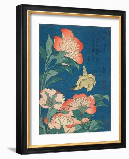 Katsushika Hokusai Flowers & Bird III-Katsushika Hokusai-Framed Art Print