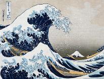 Katsushika Hokusai Mount Fuji Behind Cherry Trees and Flowers-Katsushika Hokusai-Art Print