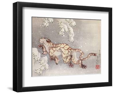 Tiger in a snowstorm. Edo Period, 1849' Giclee Print