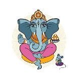 Ganesha and Mouse-Katya Ulitina-Stretched Canvas