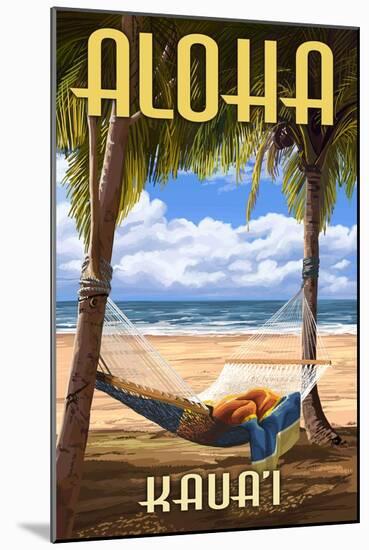 Kauai, Hawaii - Hammock Scene-Lantern Press-Mounted Art Print