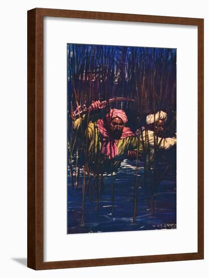 'Kavanagh and Kunuji in the Swamp', 1857 (c1912)-Unknown-Framed Giclee Print