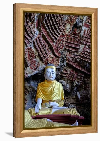 Kaw Gon (Kaw Goon) Cave, Dated 7th Century, Hpa An, Kayin State (Karen State), Myanmar (Burma)-Nathalie Cuvelier-Framed Premier Image Canvas