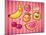 Kawaii Smiling Fruits-diarom-Mounted Art Print