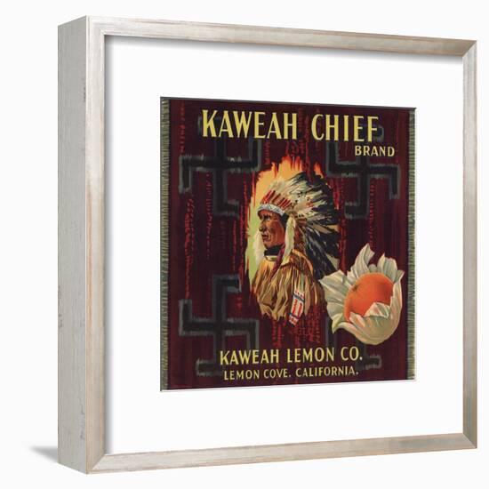 Kaweah Chief Oranges - Lemon Cove, California - Citrus Crate Label-Lantern Press-Framed Art Print