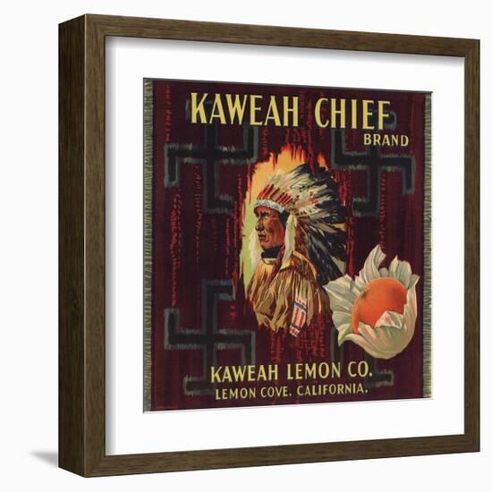 Kaweah Chief Oranges - Lemon Cove, California - Citrus Crate Label-Lantern Press-Framed Art Print