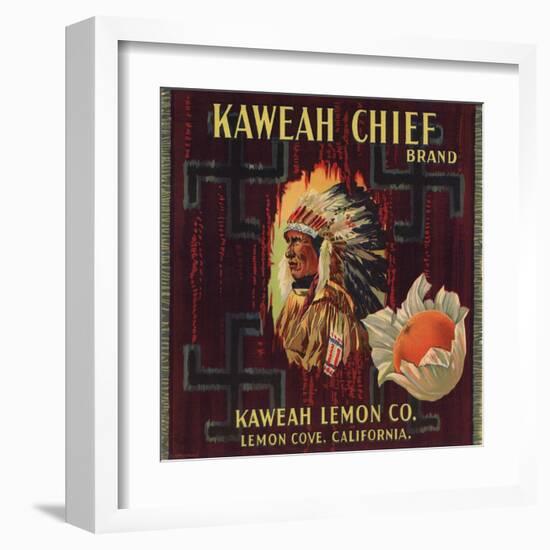 Kaweah Chief Oranges - Lemon Cove, California - Citrus Crate Label-Lantern Press-Framed Art Print