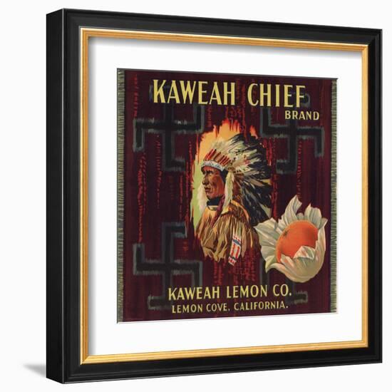 Kaweah Chief Oranges - Lemon Cove, California - Citrus Crate Label-Lantern Press-Framed Art Print