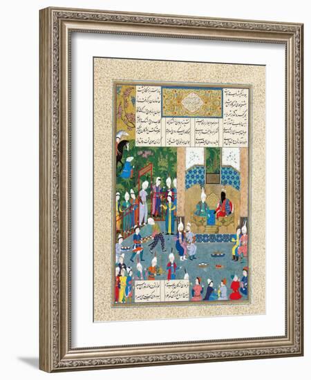 Kay Khusraw Welcomed by His Grandfather, Kay Kaus, King of Iran-null-Framed Giclee Print