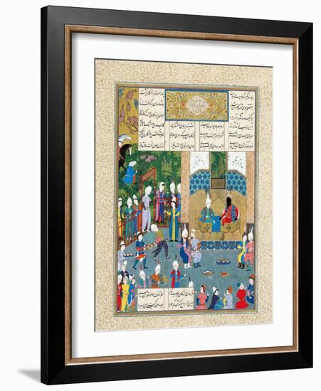 Kay Khusraw Welcomed by His Grandfather, Kay Kaus, King of Iran-null-Framed Giclee Print