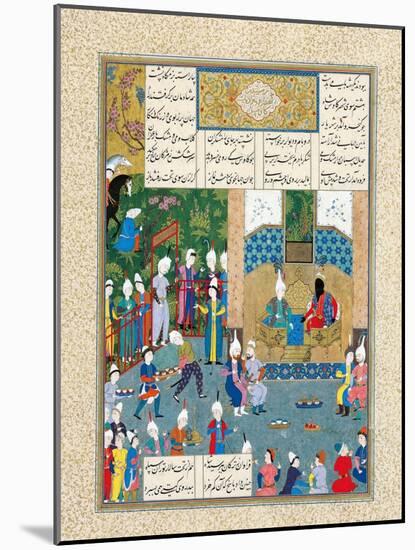 Kay Khusraw Welcomed by His Grandfather, Kay Kaus, King of Iran-null-Mounted Giclee Print