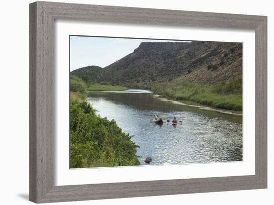 Kayak and Canoe on the Rio Grande near Pilar, New Mexico-null-Framed Photographic Print