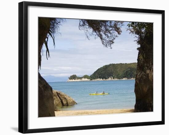 Kayak at Watering Cove, Abel Tasman National Park, Nelson, South Island, New Zealand-Kober Christian-Framed Photographic Print