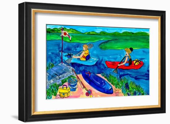 Kayak Blue-Deborah Cavenaugh-Framed Art Print