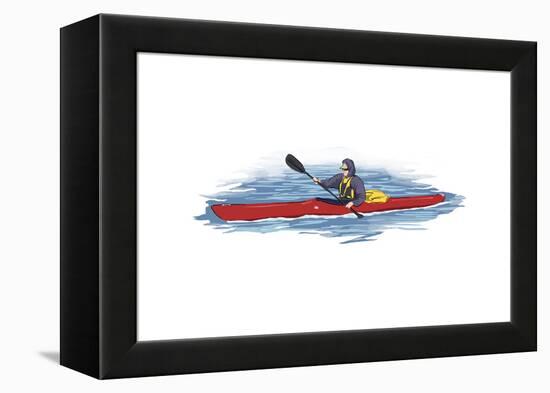 Kayak - Icon-Lantern Press-Framed Stretched Canvas