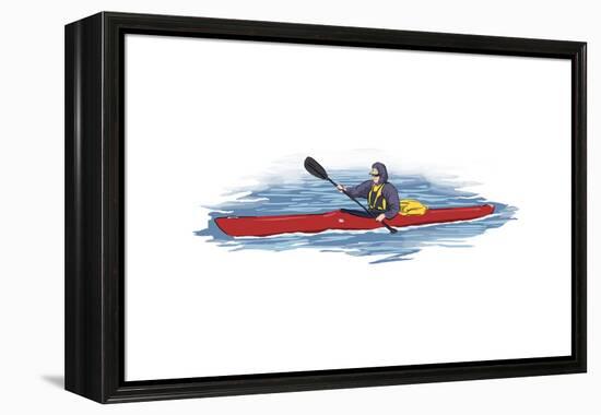 Kayak - Icon-Lantern Press-Framed Stretched Canvas