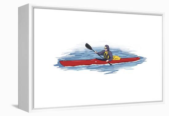 Kayak - Icon-Lantern Press-Framed Stretched Canvas