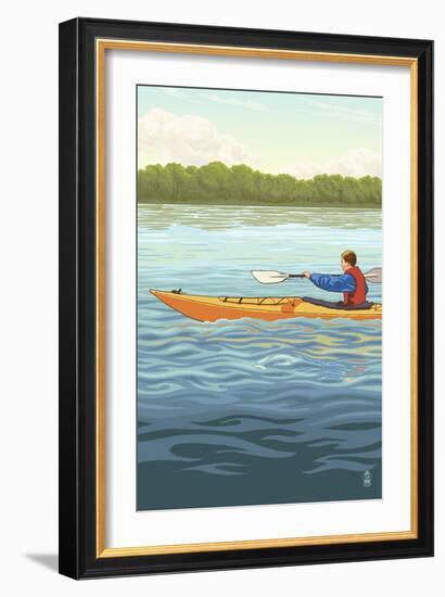 Kayak (Male Version)-Lantern Press-Framed Art Print