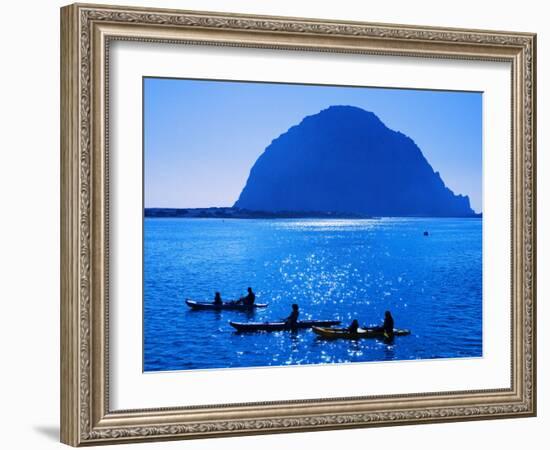 Kayak Rental and Morro Rock, City of Morro Bay, San Luis Obispo County, California, USA-Richard Cummins-Framed Photographic Print