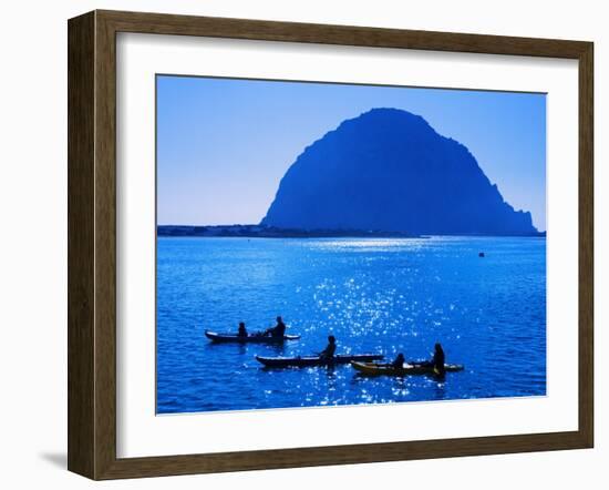 Kayak Rental and Morro Rock, City of Morro Bay, San Luis Obispo County, California, USA-Richard Cummins-Framed Photographic Print