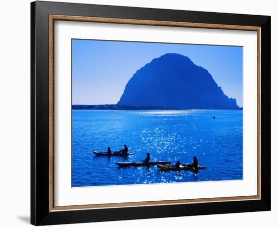 Kayak Rental and Morro Rock, City of Morro Bay, San Luis Obispo County, California, USA-Richard Cummins-Framed Photographic Print