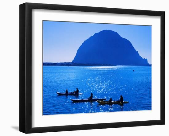 Kayak Rental and Morro Rock, City of Morro Bay, San Luis Obispo County, California, USA-Richard Cummins-Framed Photographic Print