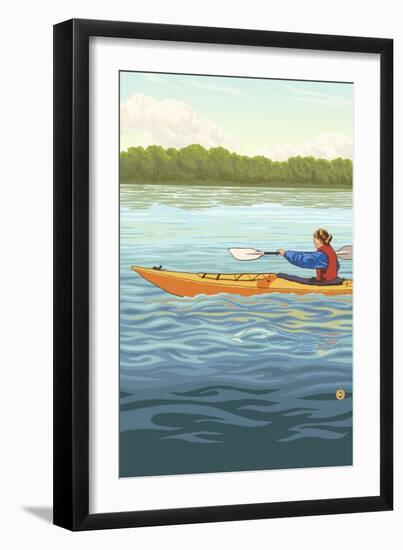 Kayak-Lantern Press-Framed Art Print