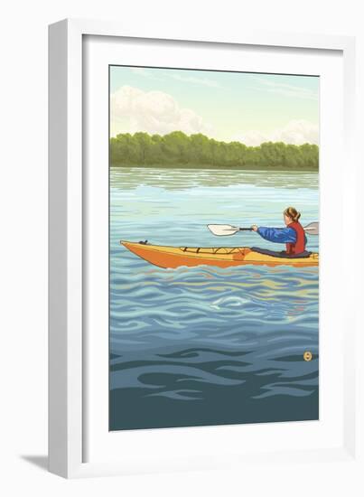 Kayak-Lantern Press-Framed Art Print