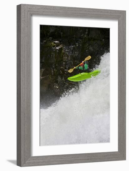 Kayaker Descending Waterfall Outside Of Crested Butte Colorado-Liam Doran-Framed Photographic Print