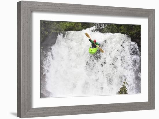 Kayaker Descending Waterfall Outside Of Crested Butte Colorado-Liam Doran-Framed Photographic Print