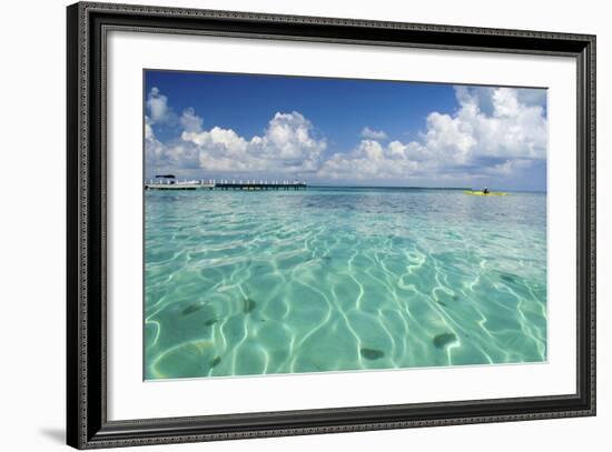 Kayaker in Blue Waters, Southwater Cay, Belize-Cindy Miller Hopkins-Framed Photographic Print