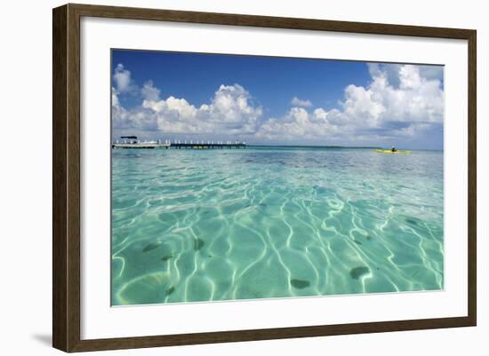 Kayaker in Blue Waters, Southwater Cay, Belize-Cindy Miller Hopkins-Framed Photographic Print