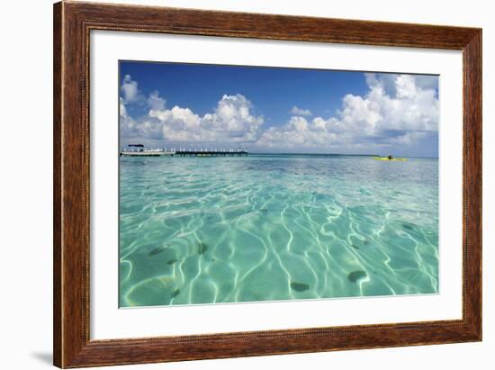 Kayaker in Blue Waters, Southwater Cay, Belize-Cindy Miller Hopkins-Framed Photographic Print