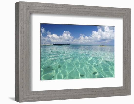 Kayaker in Blue Waters, Southwater Cay, Belize-Cindy Miller Hopkins-Framed Photographic Print