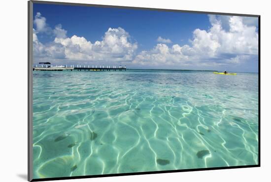 Kayaker in Blue Waters, Southwater Cay, Belize-Cindy Miller Hopkins-Mounted Photographic Print