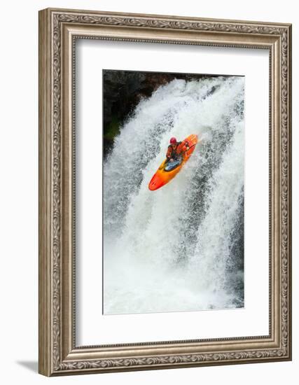 Kayaker Jumping from a Waterfall-Ivan Chudakov-Framed Photographic Print