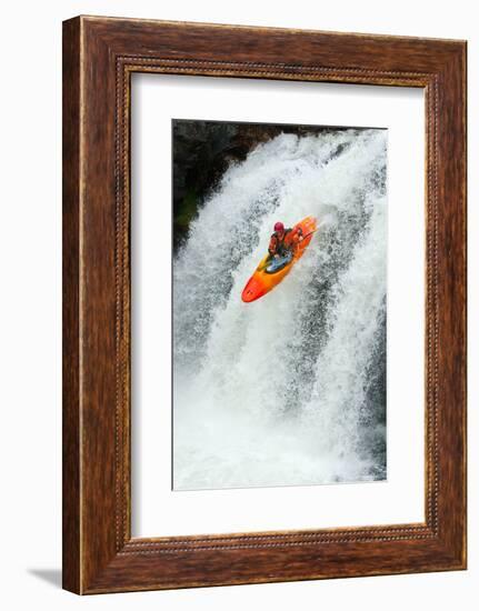 Kayaker Jumping from a Waterfall-Ivan Chudakov-Framed Photographic Print