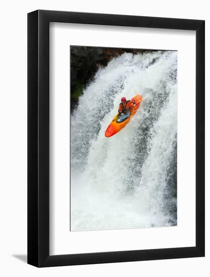 Kayaker Jumping from a Waterfall-Ivan Chudakov-Framed Photographic Print