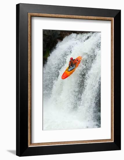 Kayaker Jumping from a Waterfall-Ivan Chudakov-Framed Photographic Print