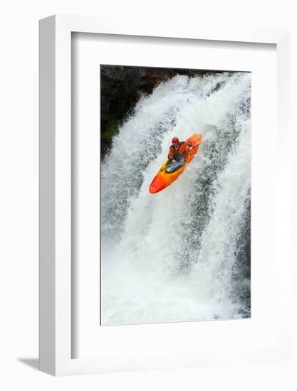 Kayaker Jumping from a Waterfall-Ivan Chudakov-Framed Photographic Print