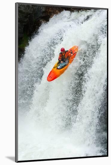 Kayaker Jumping from a Waterfall-Ivan Chudakov-Mounted Photographic Print