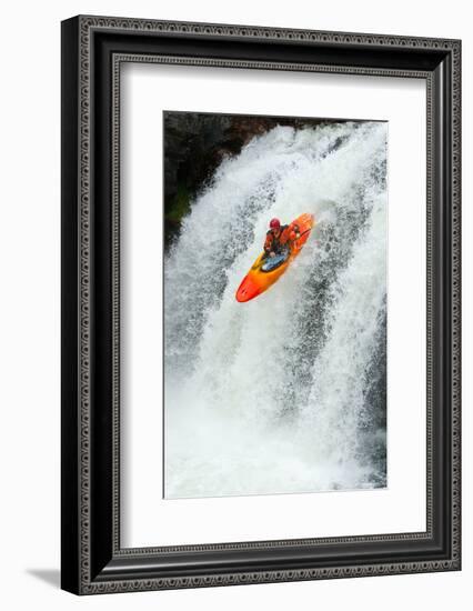 Kayaker Jumping from a Waterfall-Ivan Chudakov-Framed Photographic Print