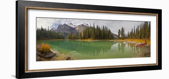 Kayaker on Maligne Lake, Jasper National Park, Alberta, Canada-Gary Luhm-Framed Photographic Print