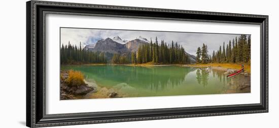 Kayaker on Maligne Lake, Jasper National Park, Alberta, Canada-Gary Luhm-Framed Photographic Print