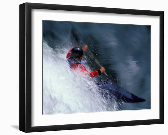 Kayaker on the White Salmon River, Gorge Games, Oregon, USA-Lee Kopfler-Framed Photographic Print