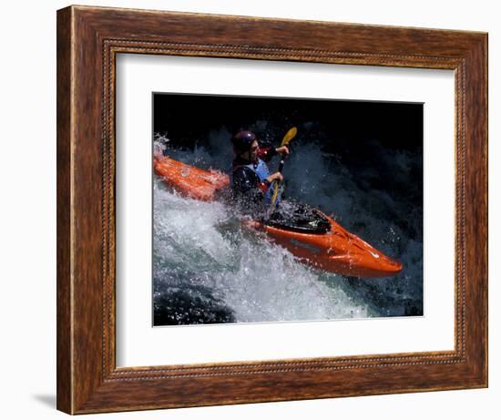 Kayaker on the White Salmon River, Gorge Games, Oregon, USA-Lee Kopfler-Framed Photographic Print