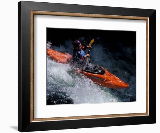 Kayaker on the White Salmon River, Gorge Games, Oregon, USA-Lee Kopfler-Framed Photographic Print