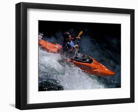 Kayaker on the White Salmon River, Gorge Games, Oregon, USA-Lee Kopfler-Framed Photographic Print