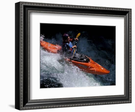 Kayaker on the White Salmon River, Gorge Games, Oregon, USA-Lee Kopfler-Framed Photographic Print