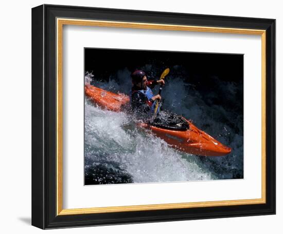 Kayaker on the White Salmon River, Gorge Games, Oregon, USA-Lee Kopfler-Framed Photographic Print